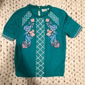 embroidered detail top